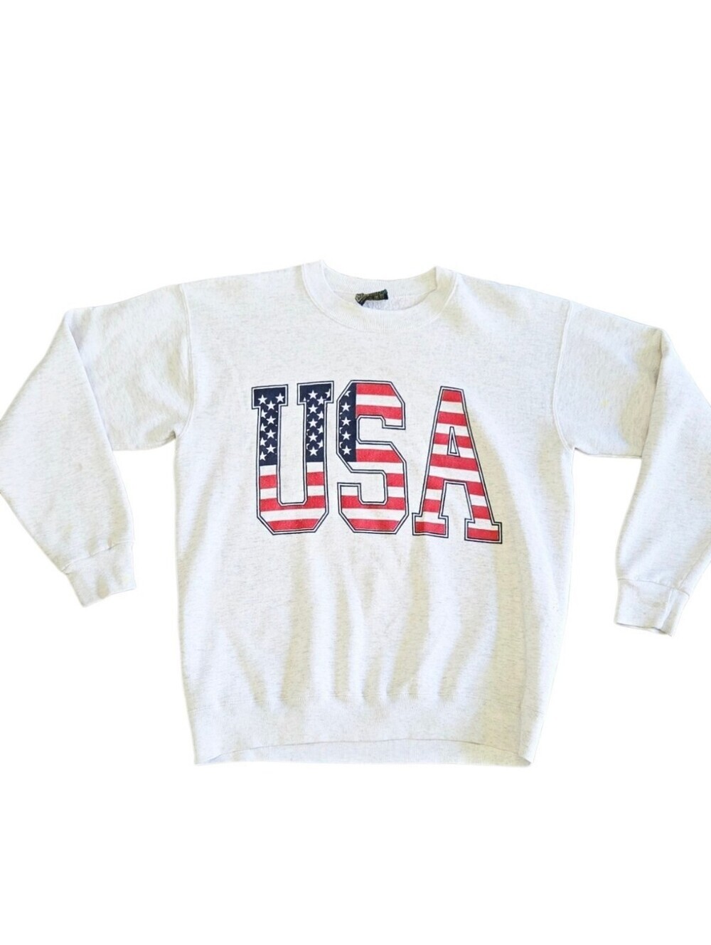 USA Graphic Crewneck Sweatshirt - White vintage med